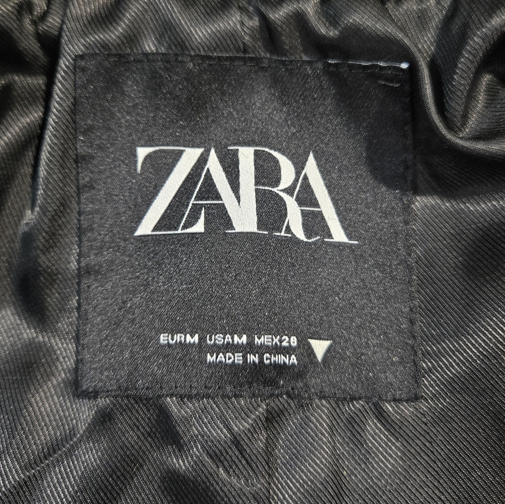 Zara Oversized Black Blazer Style Coat Duel Fabric Size Medium Womens EUC - Picture 7 of 11